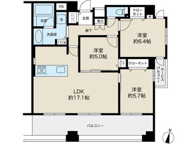 グランドメゾン神戸山手1003 間取図 グランドメゾン神戸山手1003 間取図