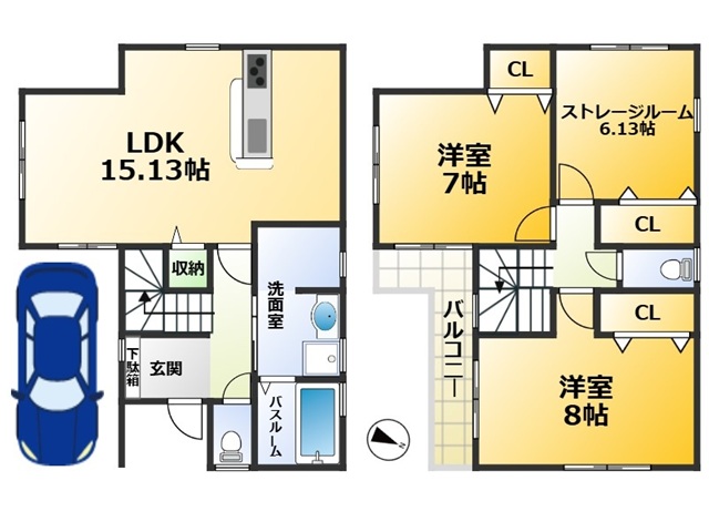 荒田町3丁目74-22 間取図 荒田町3丁目74-22 間取図