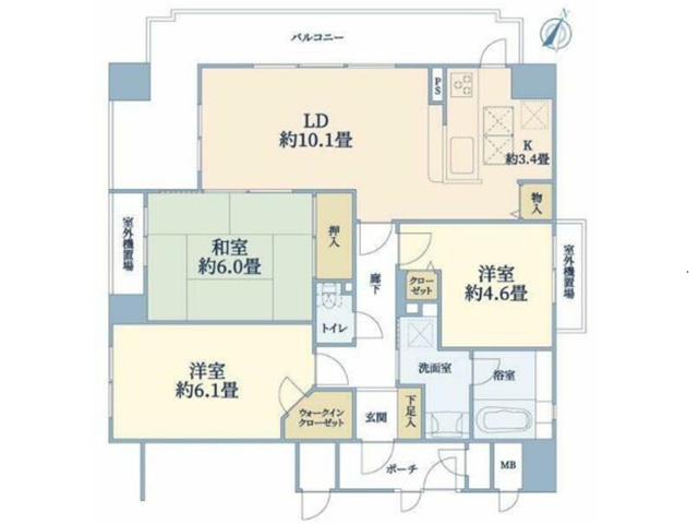 クレアーレ六甲道401 間取図 クレアーレ六甲道401 間取図