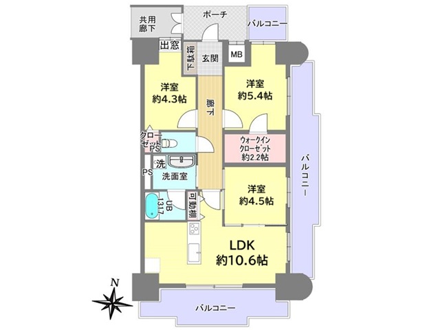 sサンワプラザ新神戸704　間取図