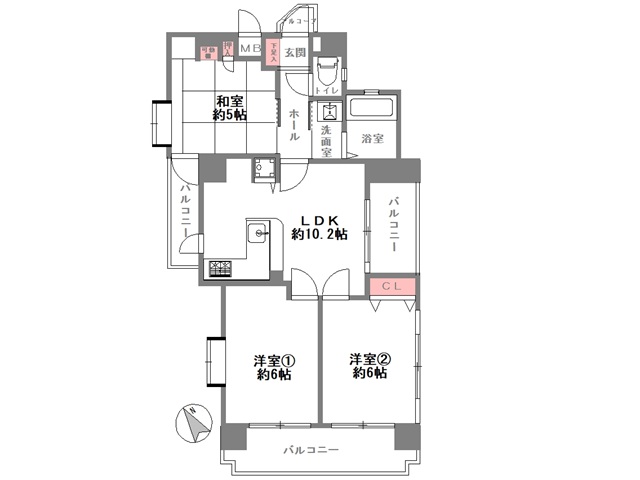 サンビルダ-壱番館601 間取図 サンビルダ-壱番館601 間取図