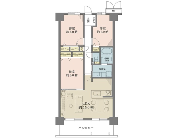 パニエ六甲511　間取図