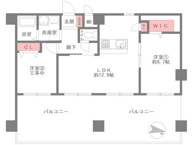 ｾﾝﾄﾗﾙﾊｲﾂ灘V602　間取図
