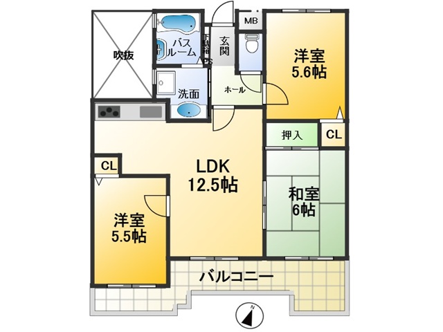 ワコーレ祇園710　間取図