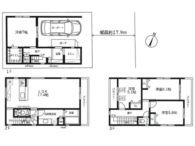 神若通3丁目　間取図